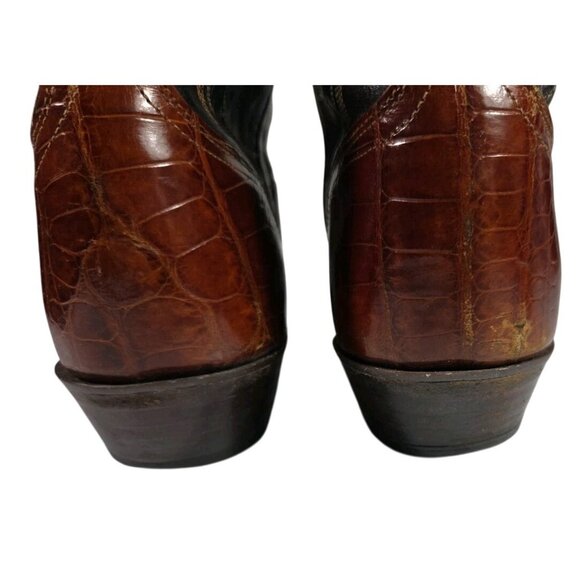 VTG El Dorado Alligator Cowboy Boots Womens Sz 8.5 Handmade Exotic Embroidered - Picture 5 of 8